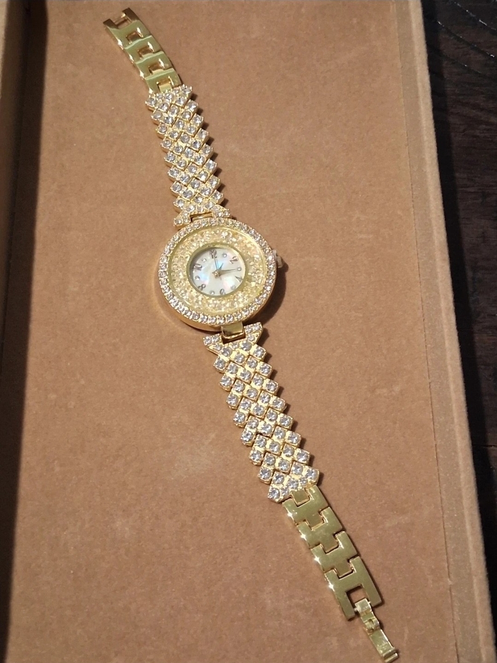 Gold Crystal Bracelet Watch Women's